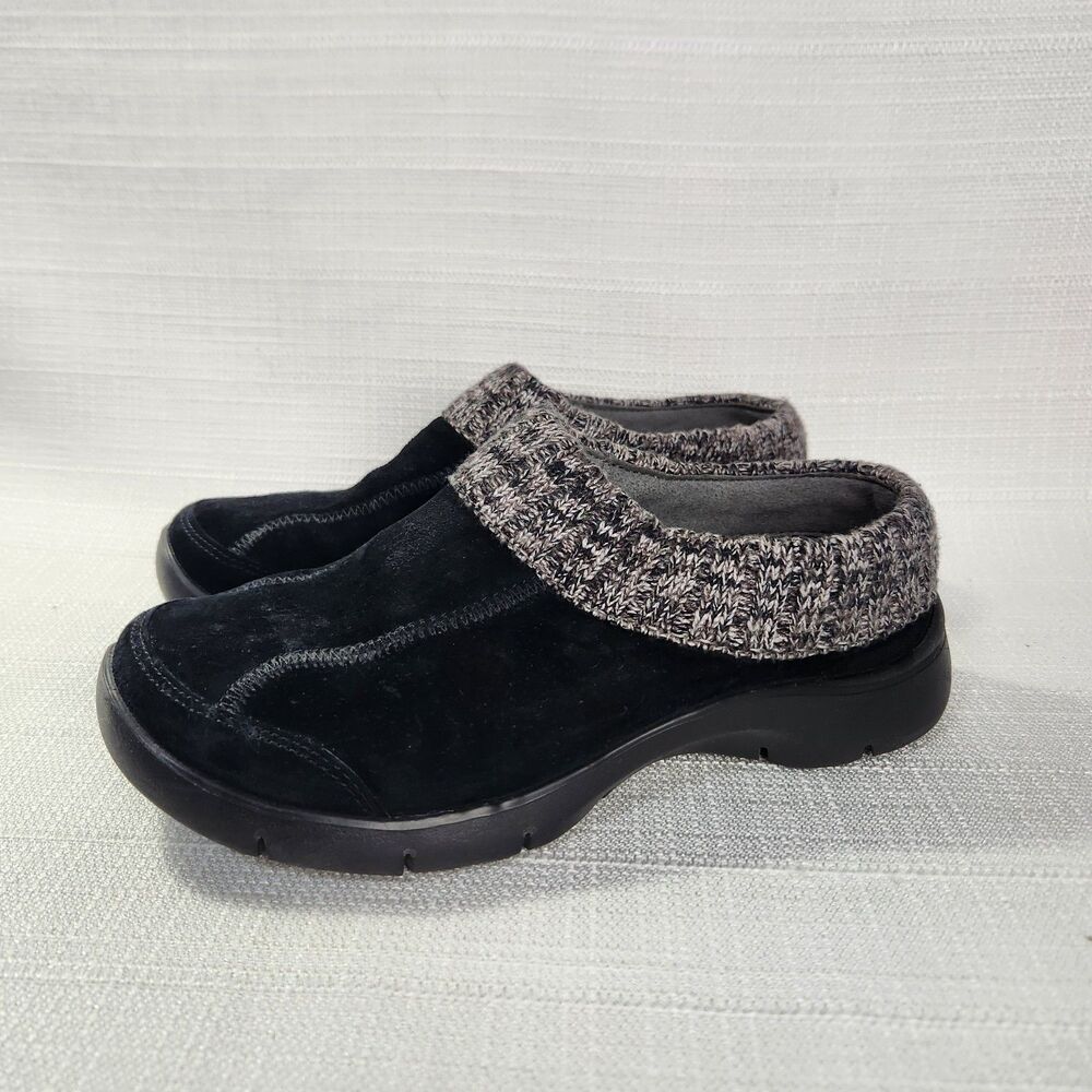 Dansko Womens EU 37 US 6.5-7 Eartha Black Suede Clog Mule Slides Comfort Shoes